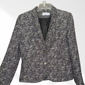 Calvin Klein Black White Classic Blazer Jacket